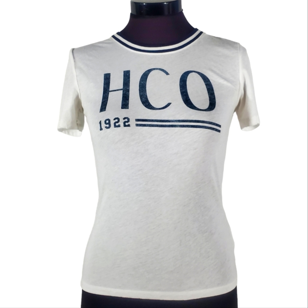 Hollister White Blue 1922 T Shirt Size Small